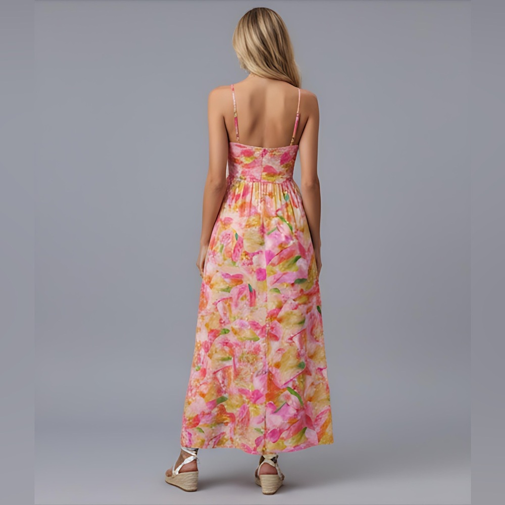 Boho Colourful Print Side Slit Dress - Picture 4 of 9